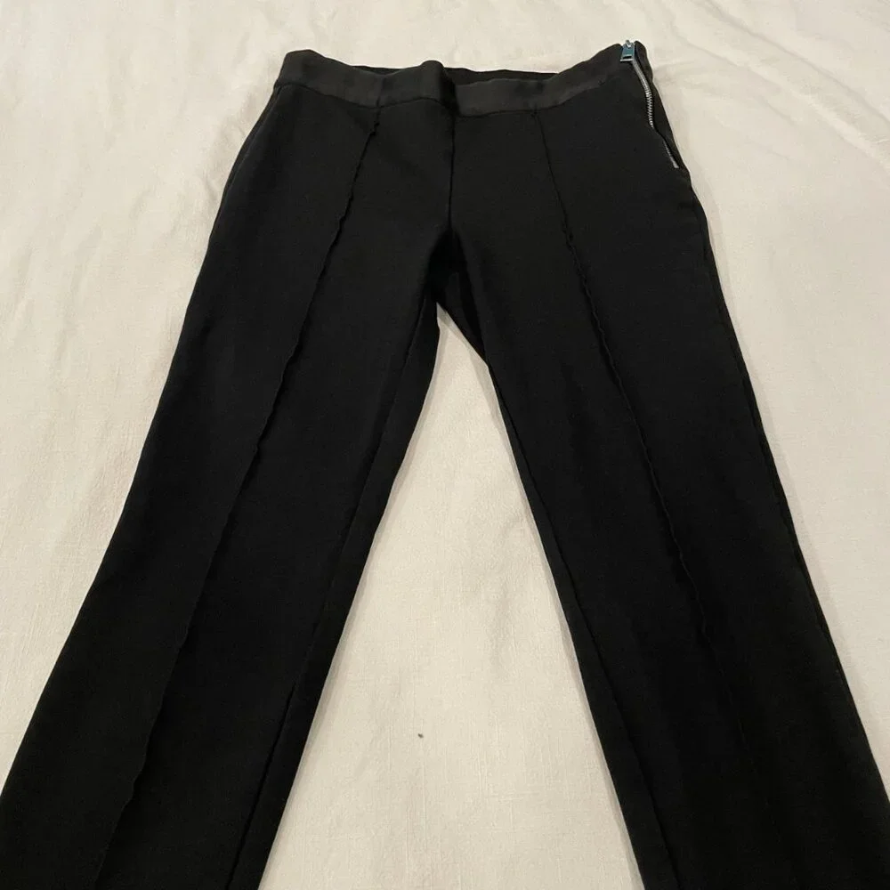 Everlane Black Slim Trouser Leggings with Side Zipper - Picture 3 of 11